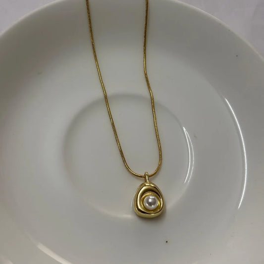 Anti-Tarnish Gold-Plated Pearl Necklace Set – Dual Layer Imitation Jewellery for Women