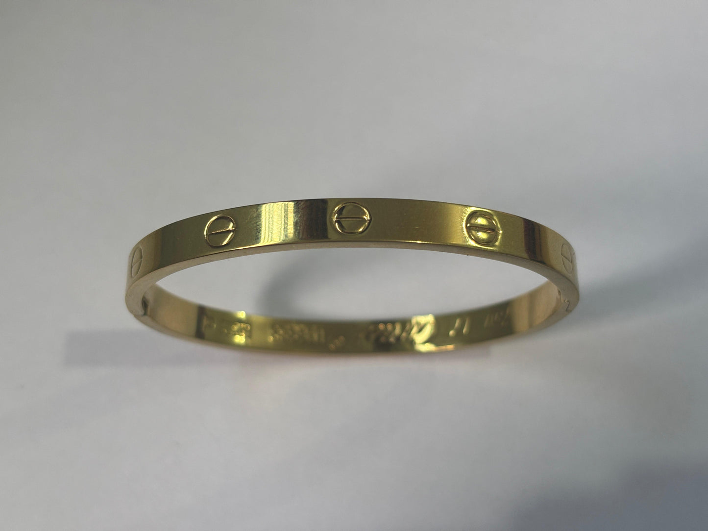 Gold-Tone Love Screw Bangle for Women – Elegant & Anti-Tarnish