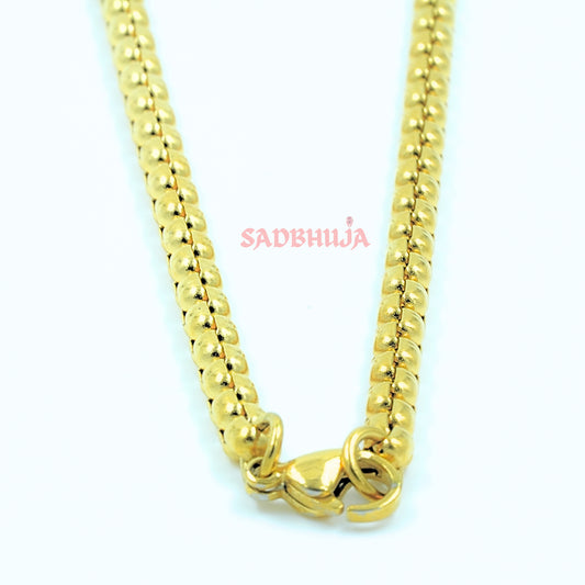 Divine Tirupati Balaji Pendant Gold Stainless Steel Necklace Chain for Men – 24 Inch