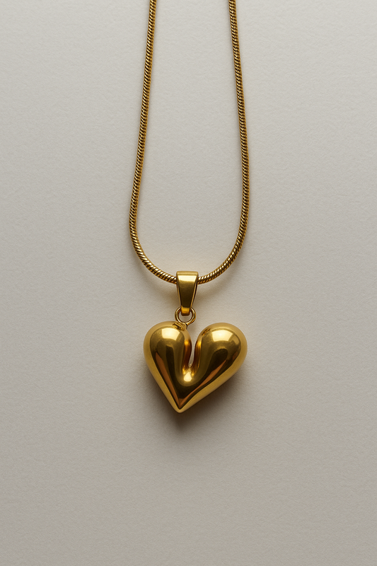 Bold Heart Gold-Tone Pendant Necklace for Women