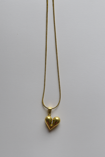 Bold Heart Gold-Tone Pendant Necklace for Women