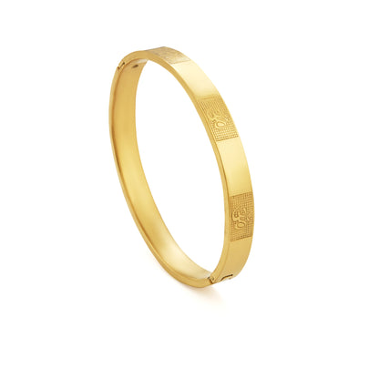 Om Carving Premium Gold Bracelet For Men