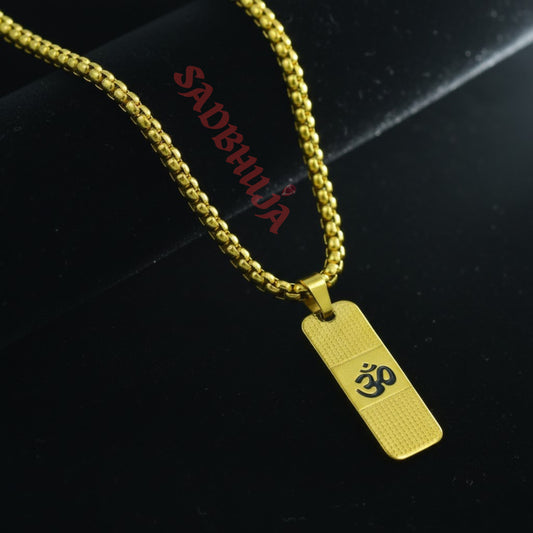 Premium Gold-Plated Om Pendant Necklace for Men